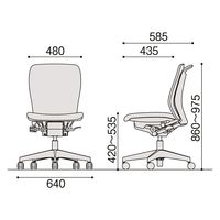 【設置込】イトーキ フルゴチェア ローバック 肘なし ハンガー付 ストロングブルー KF-440PVHT1A3 1脚（直送品）