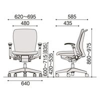 【組立設置込】イトーキ フルゴチェア ローバック 可動肘 ハンガー付 ストロングブルー KF-447PVHWWA3 1脚（直送品）