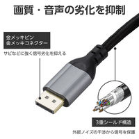 ディスプレイポートケーブル DisplayPort 耐久 ver1.2準拠 1m 黒 ECCAC-DP1210BK エレコム 1個（直送品）