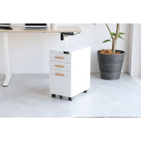 ICHIBA スチールデスクワゴン 幅300×奥行450×高さ580mｍ ホワイト OFK-3759WH 1台（直送品）