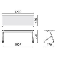 【組立設置込】プラス リネロ3 会議テーブル 幅1200×奥行450mm ライトウォルナット×ホワイト LD3-415TN LW/W4 1台（直送品）