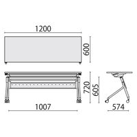 【組立設置込】プラス リネロ3 会議テーブル 幅1200×奥行600mm ライトウォルナット×ブラック LD3-420M LW/SBK 1台（直送品）