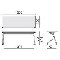 【組立設置込】プラス リネロ3 会議テーブル 幅1200×奥行600mm ピュアウォルナット×ブラック LD3-420 PW/SBK 1台（直送品）