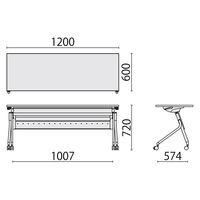 【組立設置込】プラス リネロ3 会議テーブル 幅1200×奥行600mm ミディアムウッド×BK LD3-420MTN T2/SBK 1台（直送品）