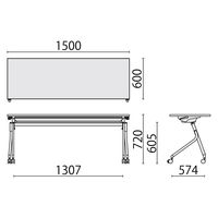 【組立設置込】プラス リネロ3 会議テーブル 幅1500×奥行600mm ライトウォルナット×ブラック LD3-520 LW/SBK 1台（直送品）