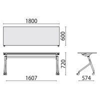 【組立設置込】プラス リネロ3 会議テーブル 幅1800×奥行600mm ホワイトメープル×ブラック LD3-620TN WM/SBK 1台（直送品）