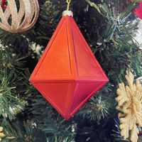 【軒先渡し】ストア・エキスプレス　木製ベース スリムクリスマスツリーセット レッド　高さ150×幅66cm　8736-1638　1セット（直送品）