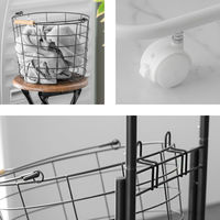 武田コーポレーション キャスター付き ワイヤーバスケット3段 Y3-KW37BK 1箱(1個入)（直送品）