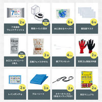 防災セット 2人用 ブラック×オレンジ EVERSAFEリュック 防災リュック 寝袋付き 機能性抜群 超軽量 警戒レベル3（直送品）