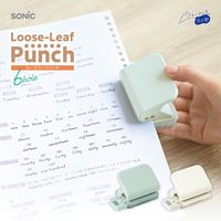 ソニック ルーズリーフパンチ 6穴式 コンパクト ライトブルー SP-8701-LB 1個
