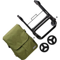 レップ ショッピングカート 前押し4輪カート 折りたたみ 保冷保温 35L カーキ 558317 1個