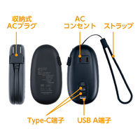 ナカバヤシ モバイルUSB-ACタップ PD対応 65W ブラック JYU-ACU012BK 1個