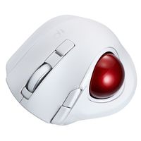 ナカバヤシ 小型Bluetooth静音 5ボタン レーザー式 親指トラックボール ホワイト MUS-TBLF225W 1個