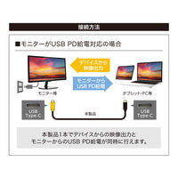 ナカバヤシ Type-C 映像出力/PD給電ケーブル 2.5m USB-CCD25/BK 1本