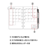 【2025年版】リフィル ミニ データプラン 6穴 月間ダイアリー(カレンダースタイル) 月曜始まり LS473-25 1セット(1冊×2)（直送品）
