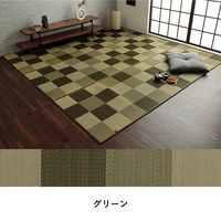 イケヒコ・コーポレーション ブロック い草ラグ ブロック調 2610×2610mm グレー 1080460130502 1枚（直送品）