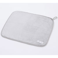 RAKUSOJI ふきんとしても使える たっぷり吸水マット ふんわり極厚 マイクロファイバー 約30×40cm 洗濯可 グレー 1個 東和産業