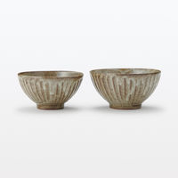 無印良品 信楽焼 飯碗 しのぎ 大 透明釉 約直径13cm 1セット（1個×5） 良品計画