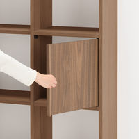 無印良品 スタッキングシェルフ 木製扉 ウォールナット材突板 幅37.1×奥行2.5×高さ36.5cm 良品計画