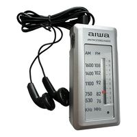 aiwa（アイワ） 軽量・小型 ラジオ ポケットラジオ 電池式 AM/FM（ワイドFM対応）GAA4-PPR0004(SV) 1台