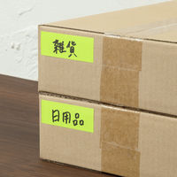 アスクル はたらく ロールふせん 25mm×10m巻 ビビッドグリーン 1セット(12巻:2巻入×6箱) ロール付箋 オリジナル