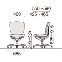 【設置込】イトーキ プラオチェア 布張り ローバック アルミ脚 肘無し ネイビーブルー KE-240GS-Z5B2 1脚（直送品）