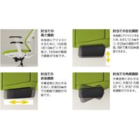 【設置込】イトーキ フリップフラップチェア PVC 革シボ 可動肘 ランバー付 ウレタンキャスター ハイ ハンガー無 ネイビー×白×黒 1脚（直送品）