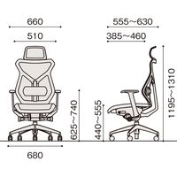 【設置込】イトーキ セクアチェア エクストラハイバック T型肘付 ハンガー付 IVグリーン×ホワイト×ミラー×ホワイト 1脚（直送品）