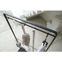 山崎実業 ベランダ収納&掃除道具収納ラック キャスター付き タワー 幅725×奥行350×高さ1410mm ブラック 774347 1個（直送品）