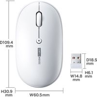 ワイヤレスマウス　無線　静音　3ボタン　中型サイズ　光学式　MA-WR187W　サンワサプライ　1個（直送品）