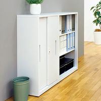 スマイル スチールストレージ（幅800mm） 5段 引違い ホワイト（鍵付・シリンダー錠） 幅800×奥行350×高さ1787mm 1台（3梱包）