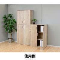 YAMAZEN（山善） 木製シェルフ（本棚 書棚） 5段 両開き（鍵付き・シリンダー錠） オーク 幅800×奥行360×高さ1845ｍｍ 1台（直送品）