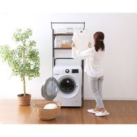 アイリスオーヤマ ハンガーバー付きスタイルランドリーラック ブラック HSLR-695 1台