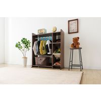 アイリスオーヤマ ワードローブキッズトイハウスラック ウォールナットブラウン WKTHR-3 1台（直送品）