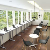 【軒先渡し】Y2K Akira スタンディングデスク 幅1200×奥行450×高さ1000mm ホワイト WDH-1245-WH 1台（直送品）