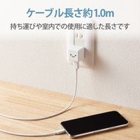 iPhone 充電器 ライトニング ケーブル同梱 1.0A出力 1m ホワイトフェイス MPA-ACL04WF エレコム 1個（直送品）