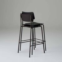 【組立設置込】コクヨ プロッカ ハイチェア 背PP座布張 ブラック×コーラルオレンジ×メッキ 1脚（直送品）