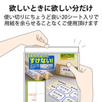 エレコム 宛名・表示ラベル/マルチプリント用紙/4面付 EDT-TM4 1袋(20シート)