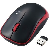 ワイヤレスマウス 無線 2.4GHz 3ボタン IRマウス 省電力 抗菌 レッド M-IR07DRKRD エレコム 1個