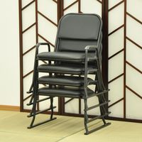 エイ・アイ・エス 楽座椅子 ロータイプ ブラック RCH-04BK-4PCS 1セット(4脚入)（直送品）