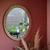 ポッシュリビング ミラー オーバル W36×D2.5×H46cm マンゴーウッド/ミラー 41376 1個（直送品）
