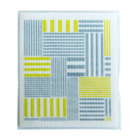 （100%天然素材）スポンジワイプ S 北欧ふきん セルロース 抜群の吸水力 ムオヴォ ストライプス イエロー 1個 イーオクト