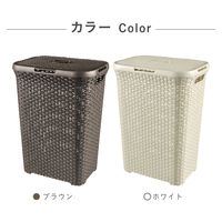 CURVER Style（スタイル） ランドリーふた付きバスケット 60L ホワイト 1個