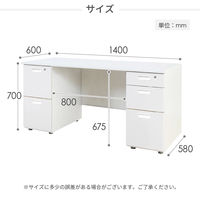 Netforce ナッツ 両袖机 3段×3段 幅1400mm ブラック×ダークブラウン LRD146BC-AW-DBRDBR33 1台（直送品）