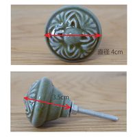 ポッシュリビング セラミックノブ φ4cm×D3.5cm セラミック/アイアン 30691 1セット(2個)（直送品）