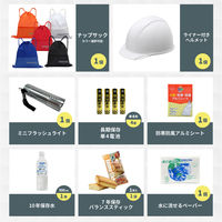 15点防災セットヘルメット付き ブルー 1セット 非常用持ち出し袋 避難 企業用 団体用 防災グッズ 長期保存（直送品）