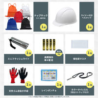 8点防災セットヘルメット付き ブルー 5セット 非常用持ち出し袋 避難 企業用 団体用 防災グッズ 長期保存（直送品）