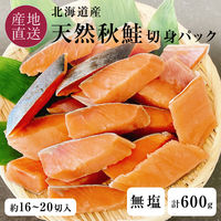 カネサン佐藤水産 北海道産 天然秋鮭 無塩 冷凍 切身 パック 600g 116652880 1箱（直送品）
