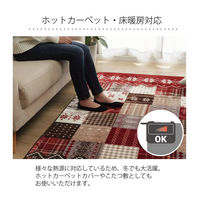 イケヒコ・コーポレーション リーチェ 柄ラグ ネイビー 90×130cm 1272220190801 1個（直送品）