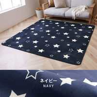 イケヒコ レイ 防水ラグ 1800×1800mm ネイビー 1293430184902 1枚（直送品）